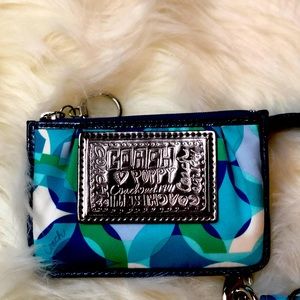 SOLD Coach multi blue color wallet